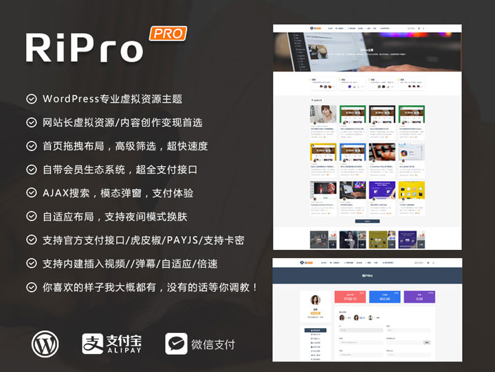 WordPress主题RiProV5.8破解版 可研究学习免授权无限制版本的源码