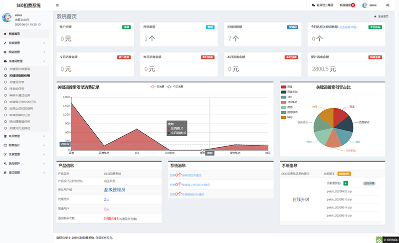 关键词排名按天计费系统源码/优化排名计费系统/按天扣费/SEO工具-1