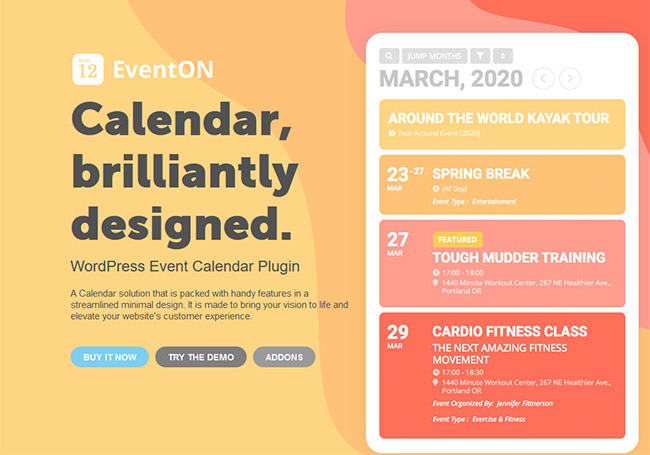 WordPress插件：EventON v4.0.1 – 活动日历插件[已激活版]-1