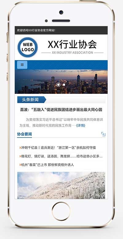 (自适应手机端)行业协会工会类网站源码政府机构机关单位网站pbootcms模板-2