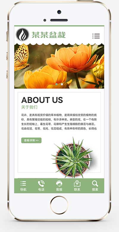 响应式绿植花卉盆栽办公室盆栽租赁网站模板(自适应手机端)-2