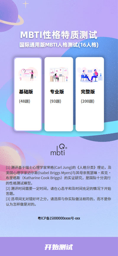 运营级MBTI十六型人格职业性格测试源码完整版