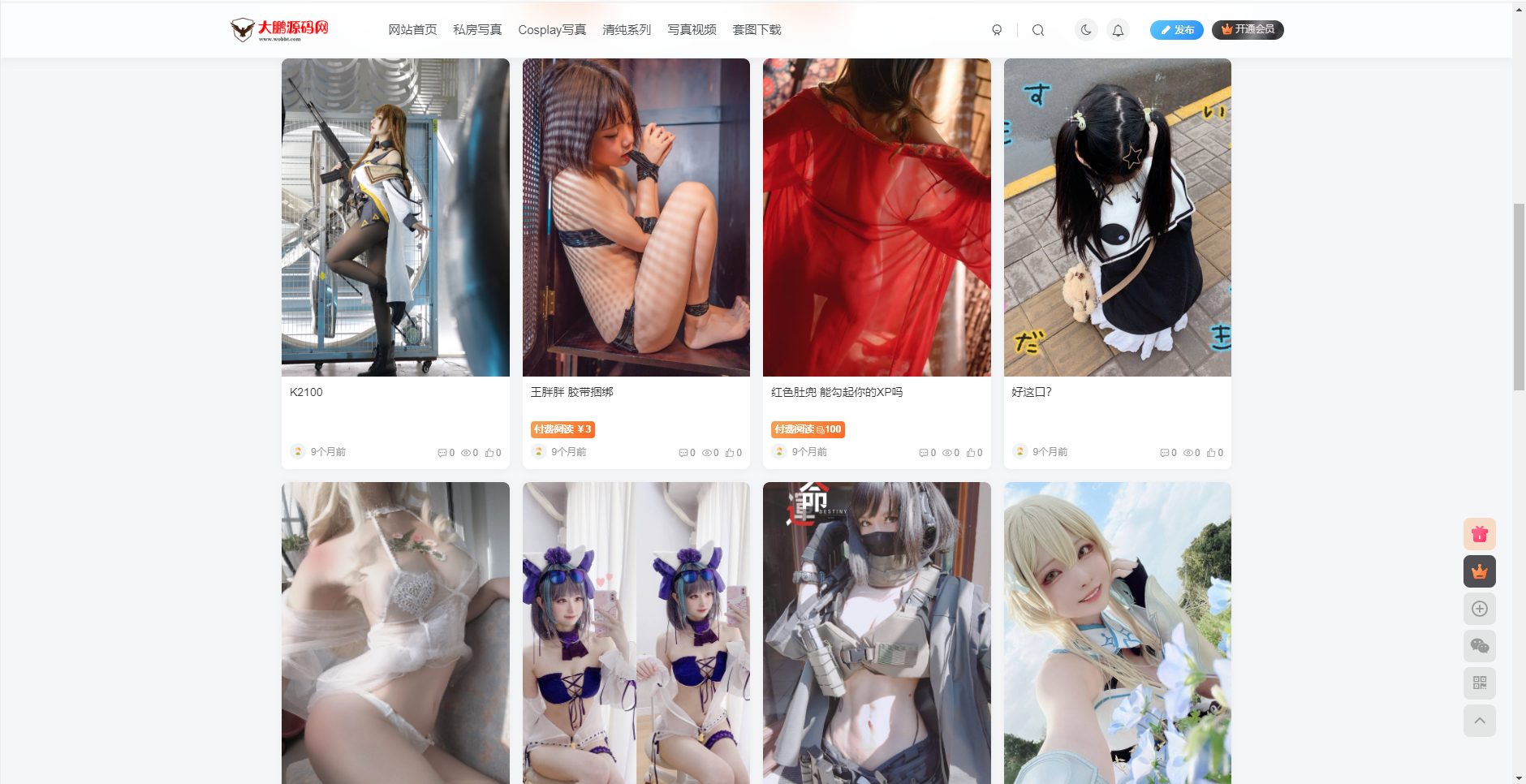 WordPress主题自适应美女写真网站美图整站带数据源码-1
