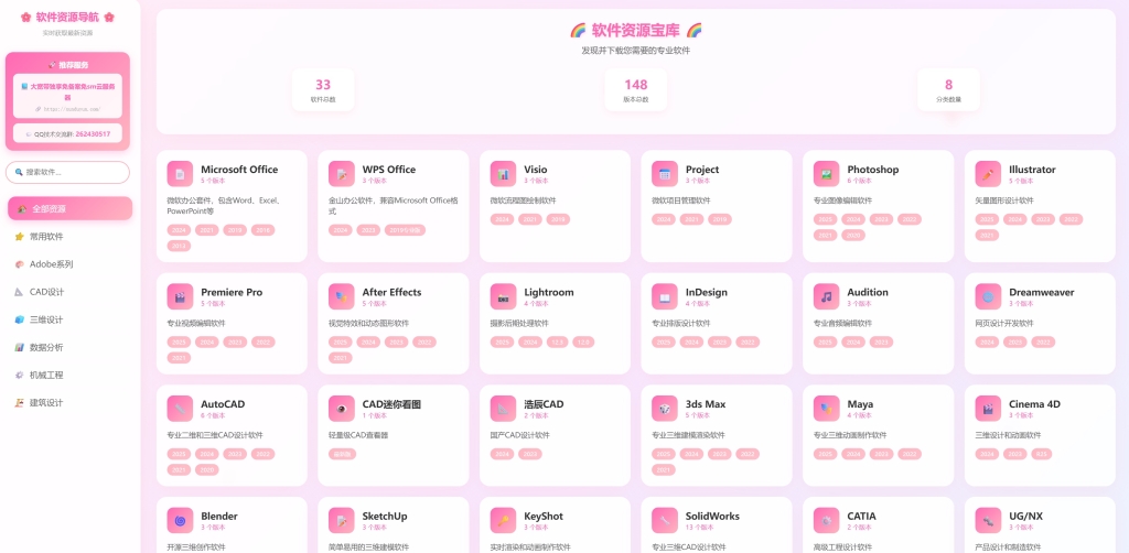 KaiGe软件资源导航站源码办公软件下载导航