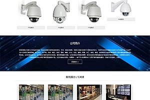 电子眼电子监控设备网站源码 监控安防电子探头pbootcms网站模板(自适应手机端)