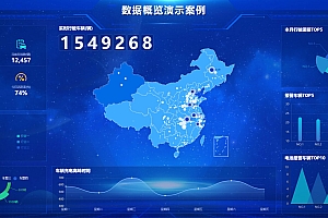 HTML数据概览演示案例可视化炫酷大屏