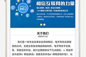 蓝色营销型网络公司通用企业网站手机模板 (独立手机版)