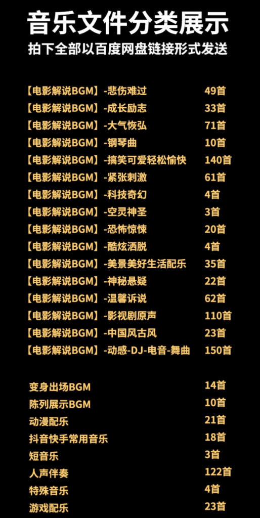 热门背景音乐1000+抖音快手电影解说背景音乐合集，全网大V都在用的素材BGM配乐轻音乐-4