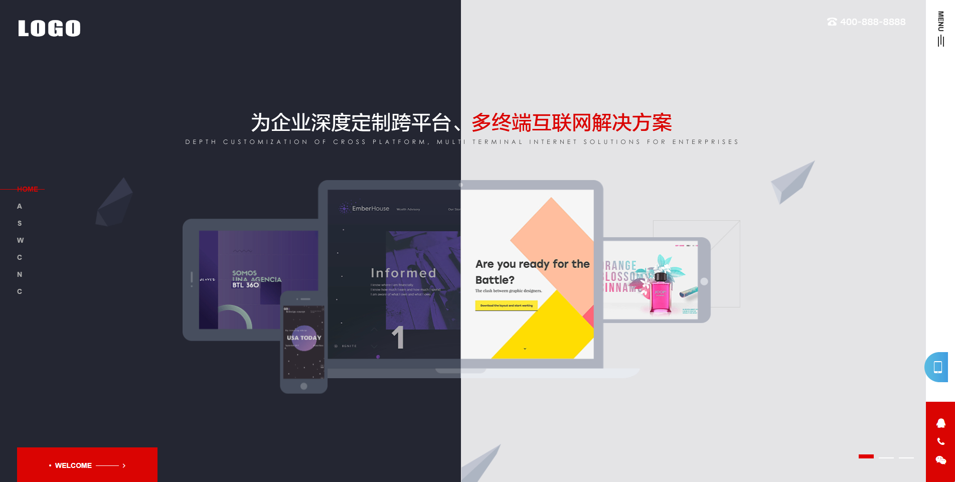 响应式高端网络建站设计类公司网站模板(自适应手机端)-1